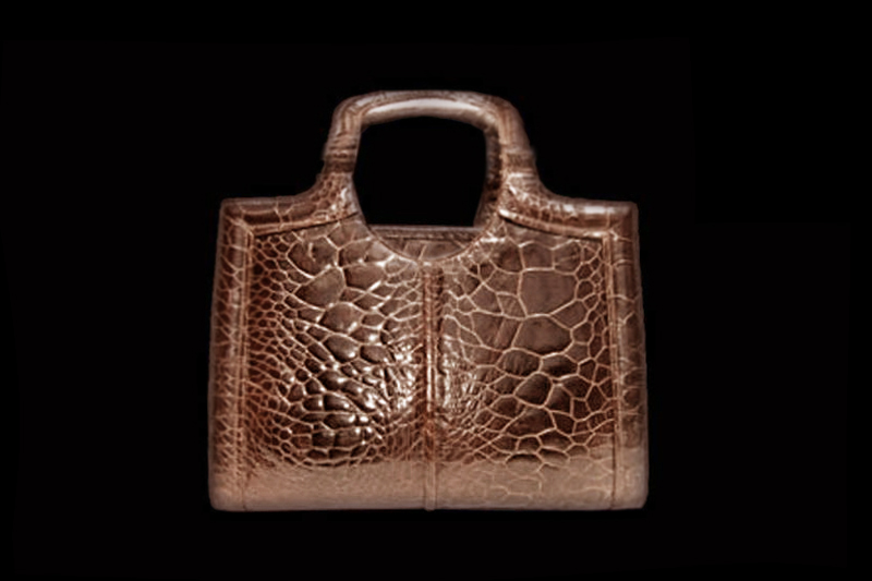 Mulberry Lily Shoulder with Turtle Lock in Espresso Sparkle Croc Print -  SOLD